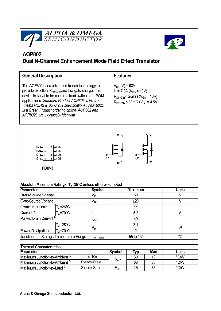AOP802L_1210295.PDF Datasheet