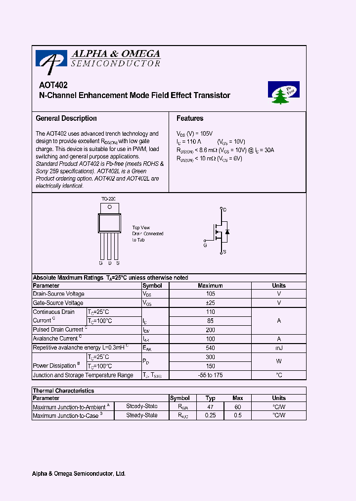 AOT402L_1210298.PDF Datasheet