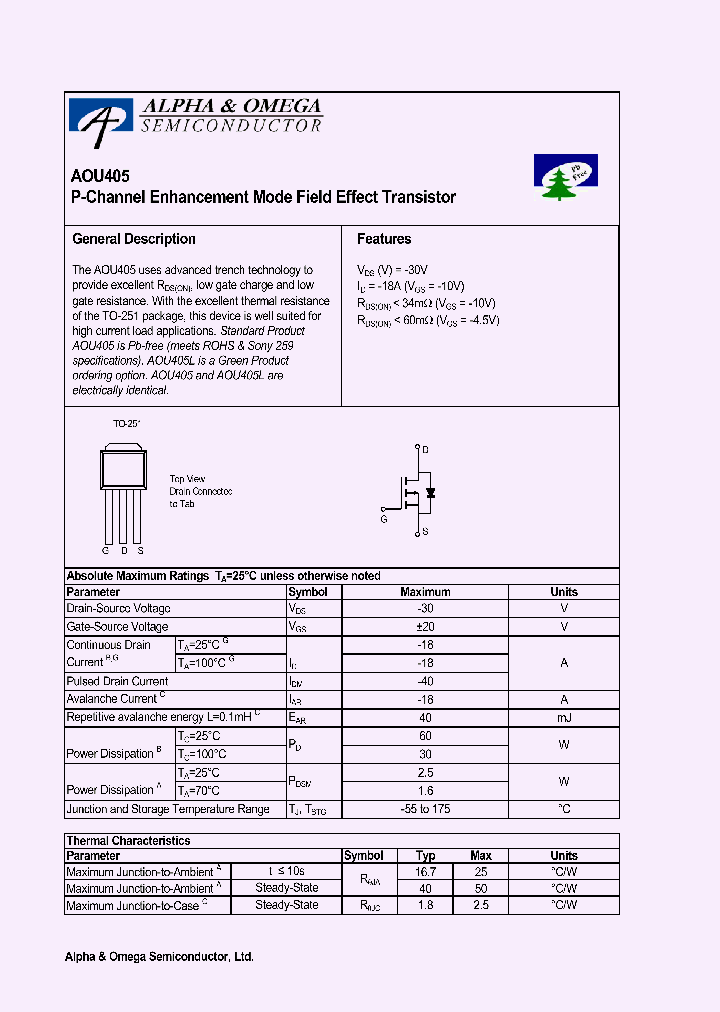 AOU405L_1210308.PDF Datasheet