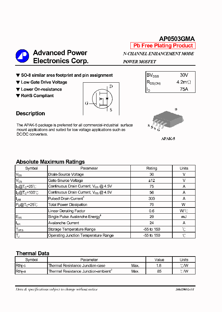 AP0503GMA_1210328.PDF Datasheet