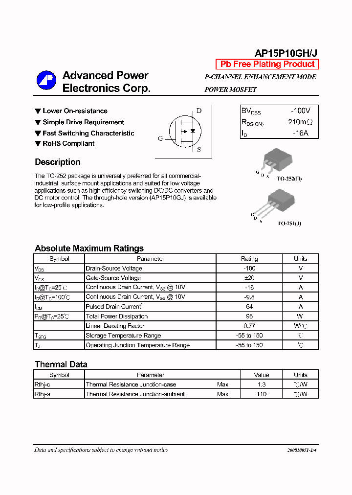 AP15P10GH_1168474.PDF Datasheet