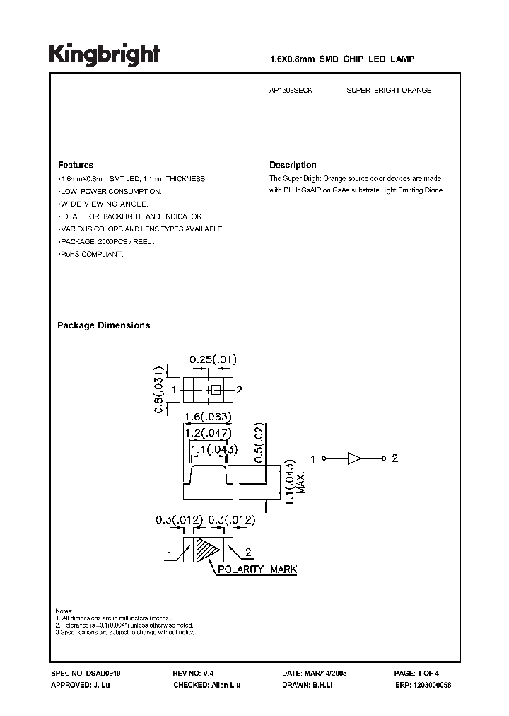 AP1608SECK_1210415.PDF Datasheet
