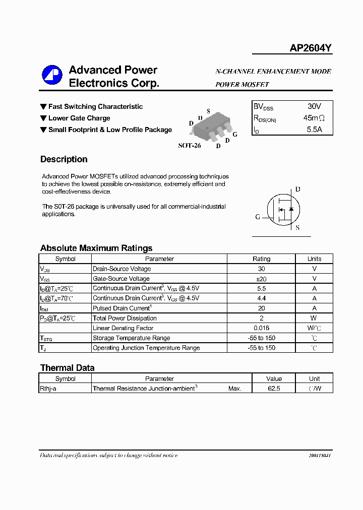 AP2604Y_1104138.PDF Datasheet