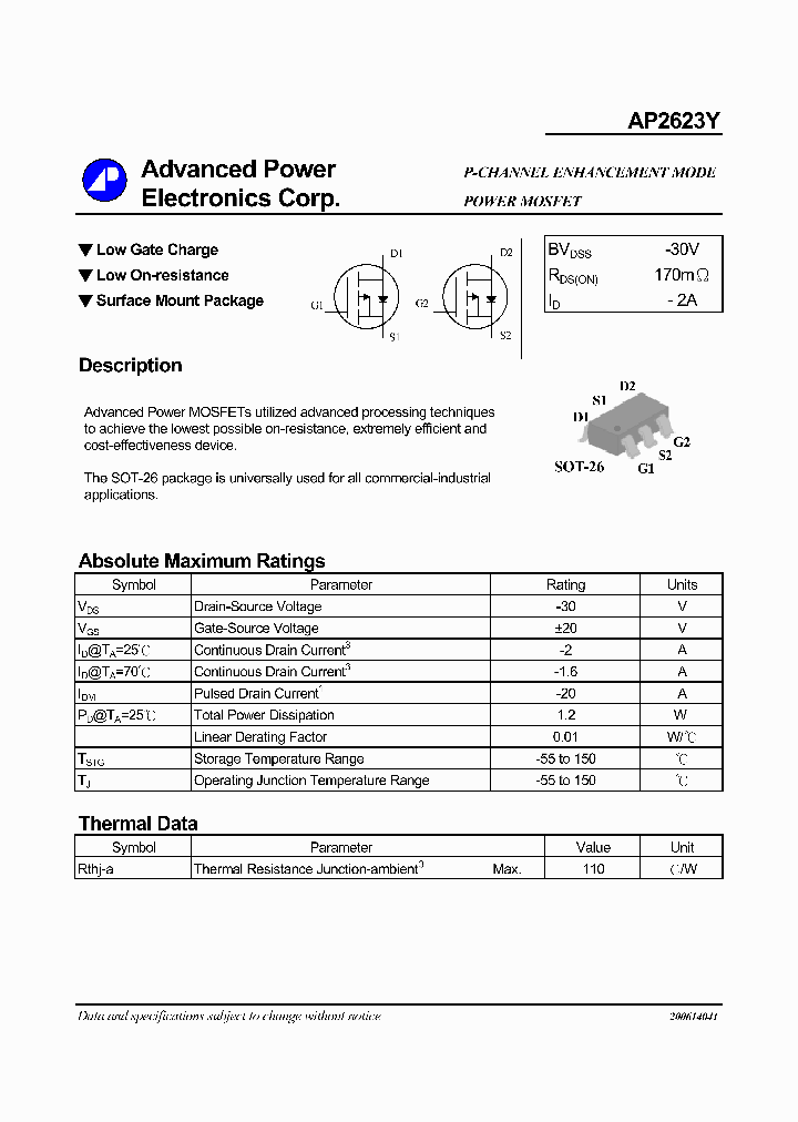 AP2623Y_1168459.PDF Datasheet