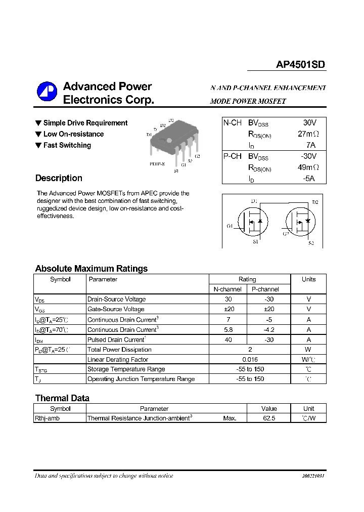 AP4501SD_1098552.PDF Datasheet
