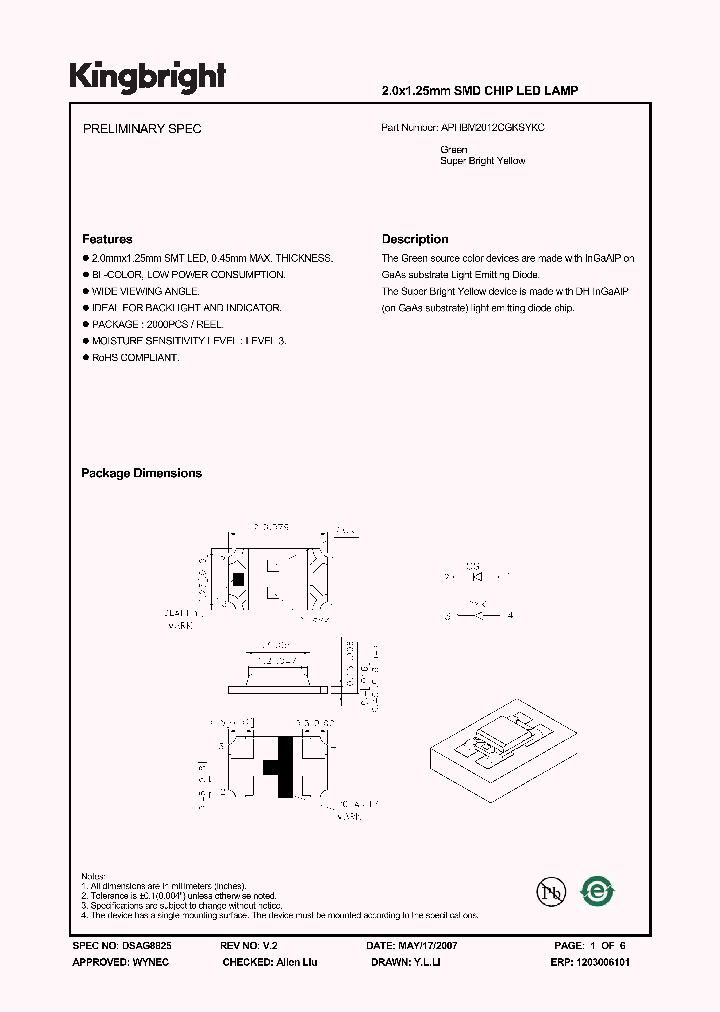 APHBM2012CGKSYKC_1210857.PDF Datasheet