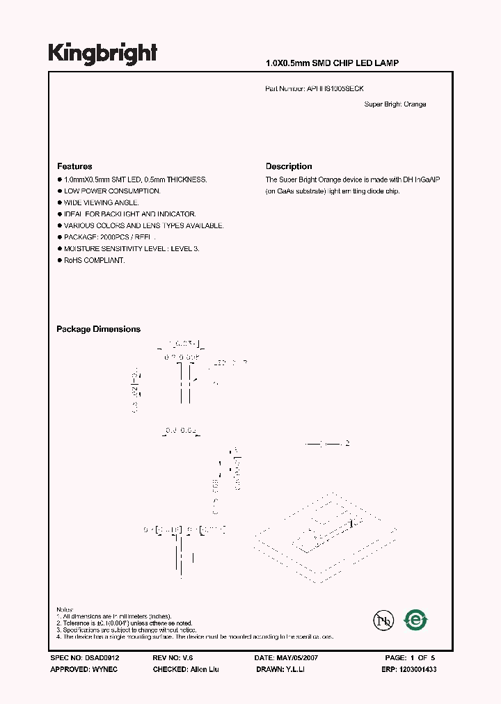APHHS1005SECK_1210875.PDF Datasheet