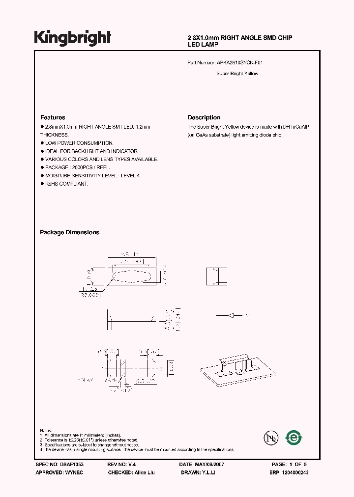 APKA2810SYCK-F01_1210971.PDF Datasheet