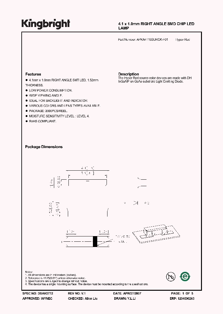 APKA4110SURCK-F01_1210982.PDF Datasheet