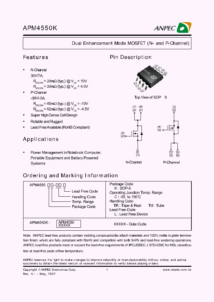 APM4550KC-TRL_1211142.PDF Datasheet