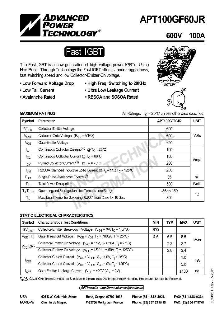 APT100GF60JR_1211281.PDF Datasheet