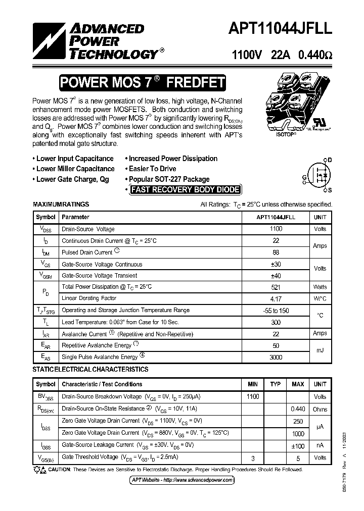APT11044JFLL_1211318.PDF Datasheet