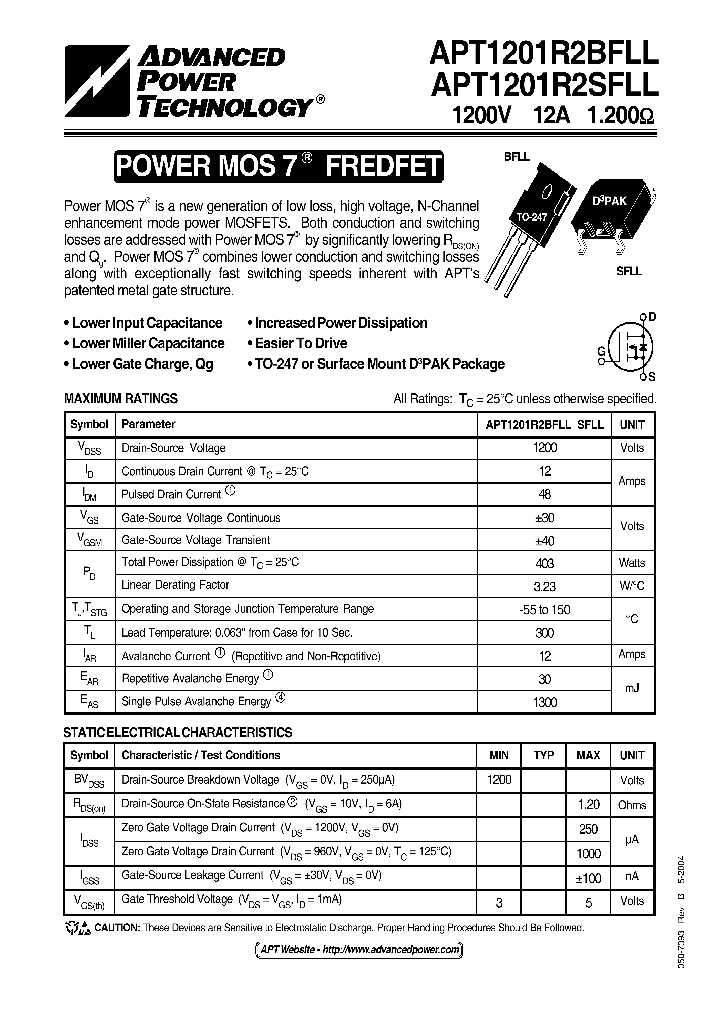 APT1201R2SFLL_1211322.PDF Datasheet