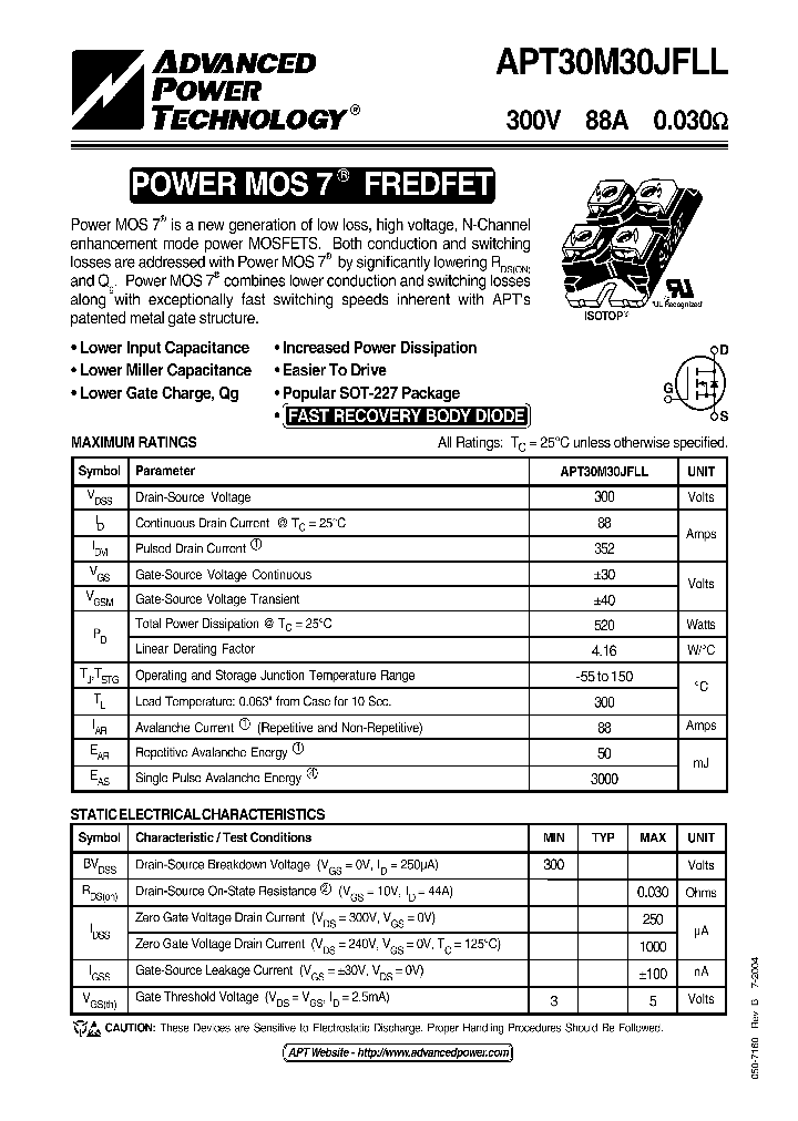 APT30M30JFLL_1211579.PDF Datasheet