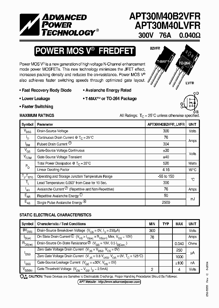APT30M40LVFR_1211593.PDF Datasheet