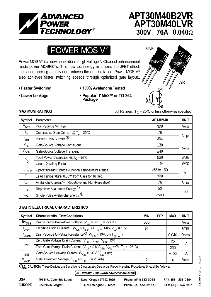 APT30M40LVR_1211594.PDF Datasheet