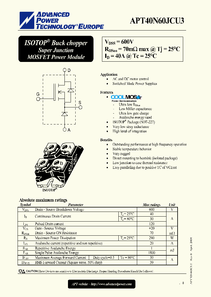 APT40N60JCU3_1169094.PDF Datasheet