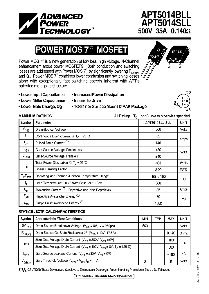 APT5014SLL_1211694.PDF Datasheet