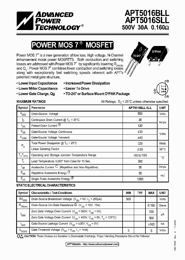 APT5016SLL_1211700.PDF Datasheet