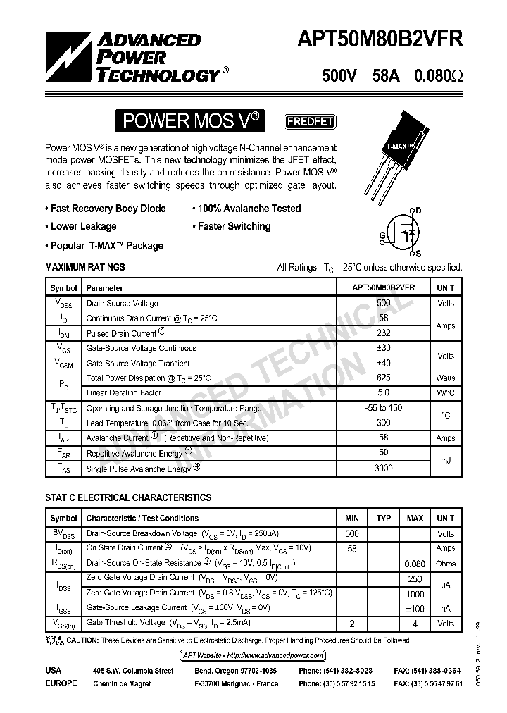 APT50M80B2VFR_1211780.PDF Datasheet