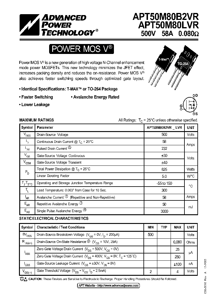APT50M80LVR_1211784.PDF Datasheet