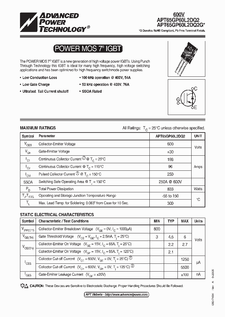APT65GP60L2DQ2_1169116.PDF Datasheet