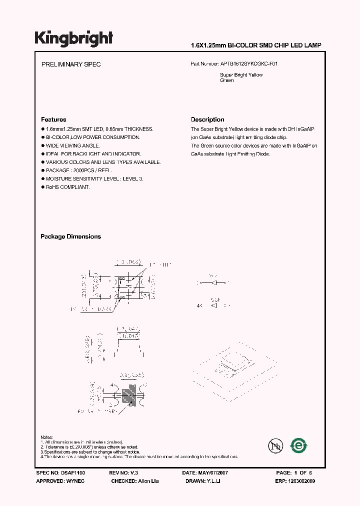 APTB1612SYKCGKC-F01_1212011.PDF Datasheet