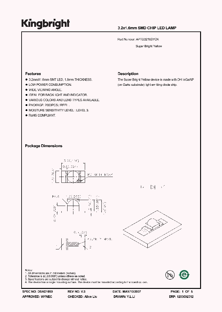APTD3216SYCK_1212085.PDF Datasheet