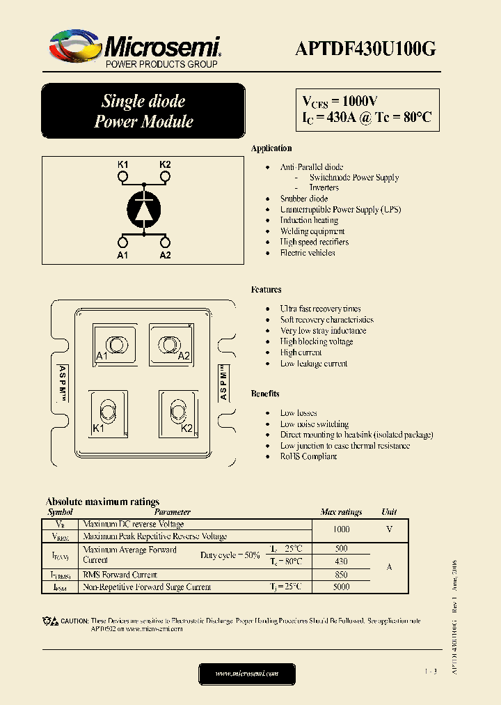 APTDF430U100G_1212136.PDF Datasheet
