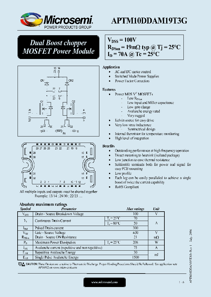 APTM10DDAM19T3G_1212576.PDF Datasheet