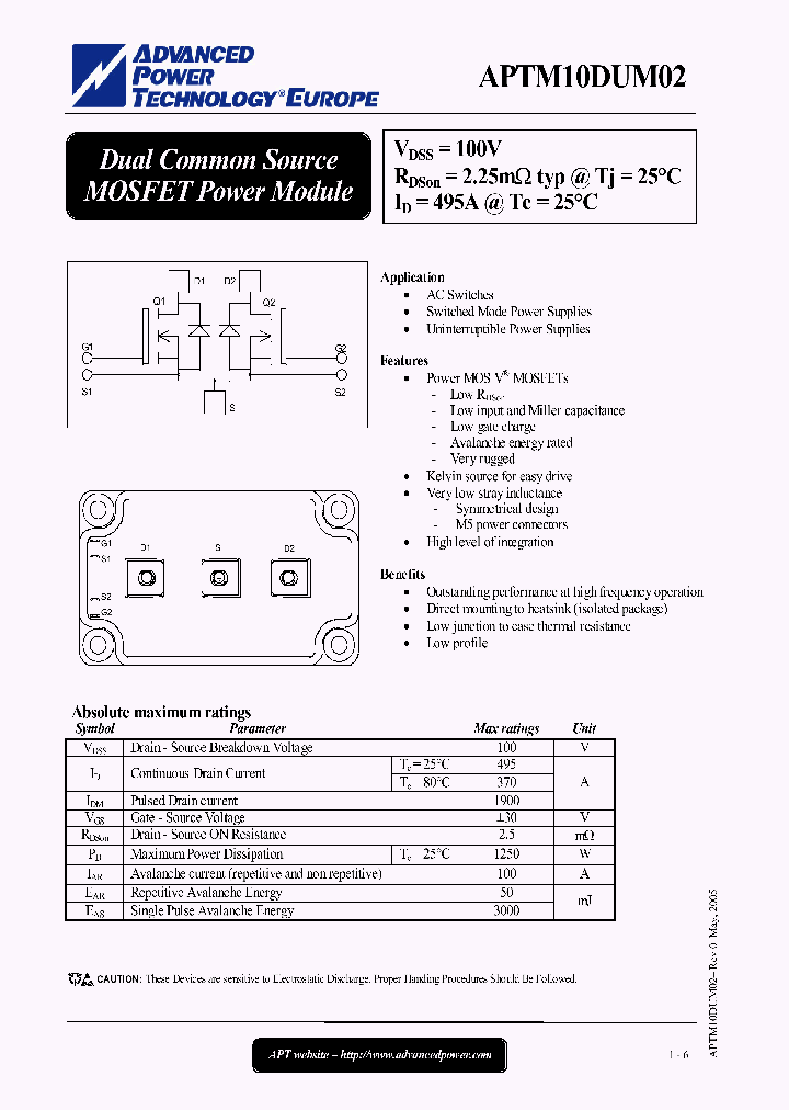 APTM10DUM02_1167440.PDF Datasheet