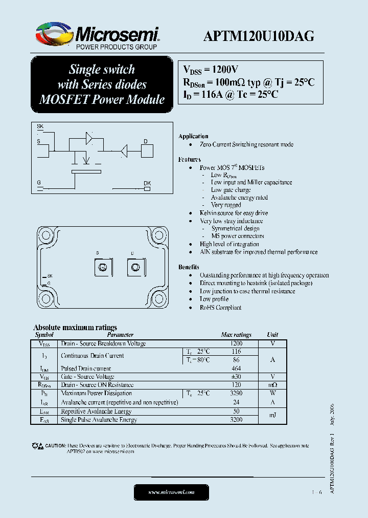APTM120U10DAG_1212625.PDF Datasheet