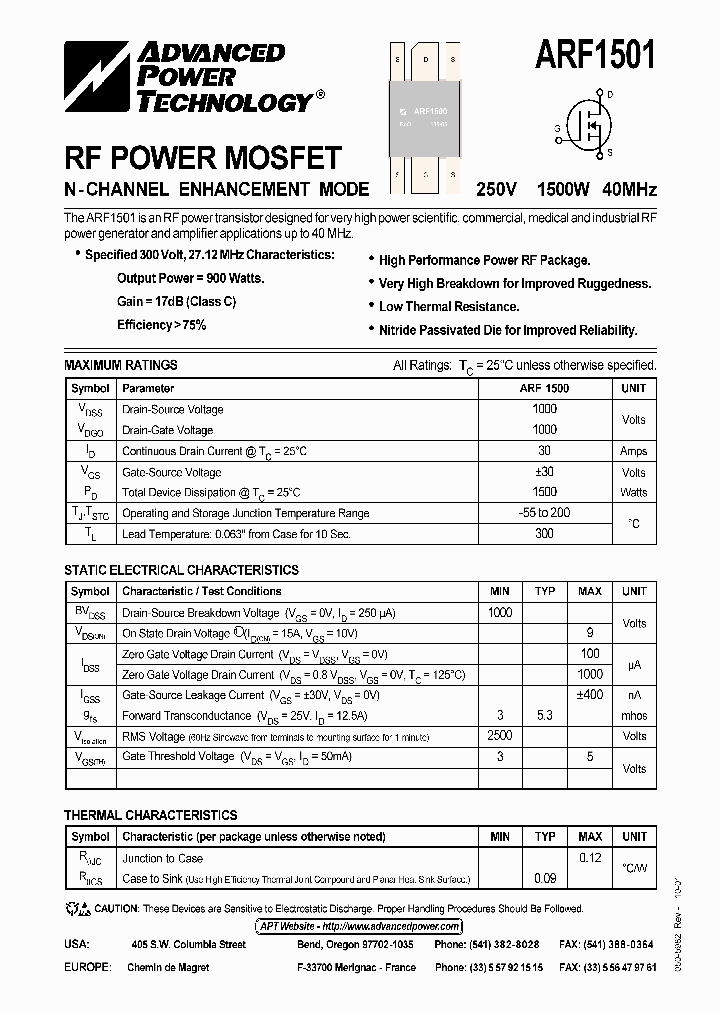 ARF1501_1169239.PDF Datasheet
