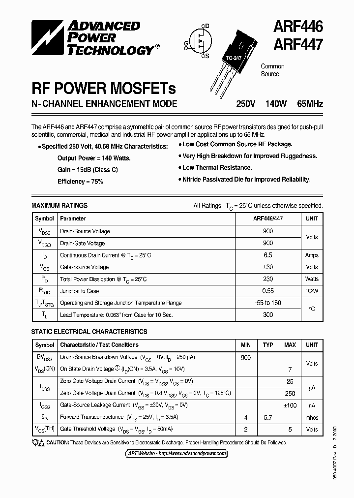 ARF447_1212953.PDF Datasheet