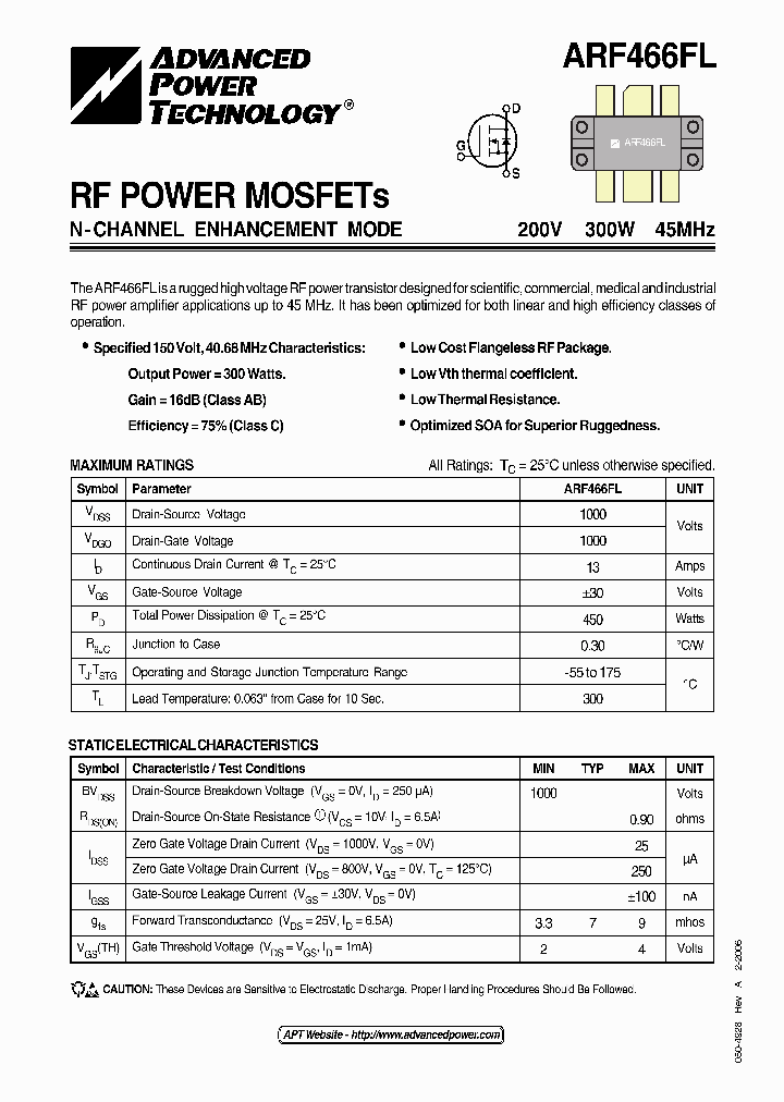 ARF466FL_1168632.PDF Datasheet