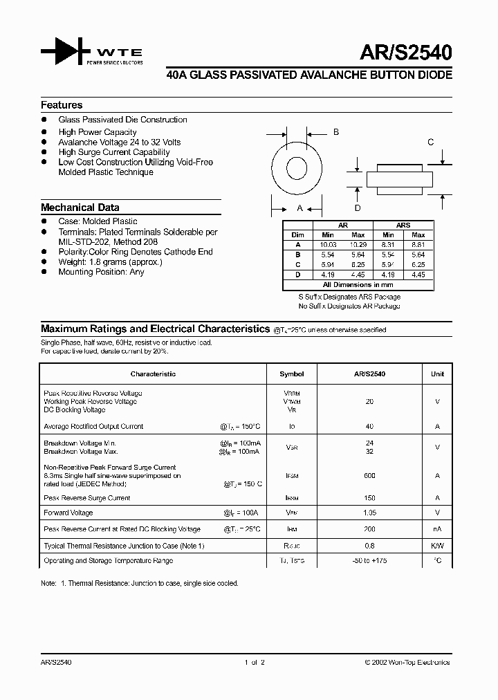 ARS2540_1212993.PDF Datasheet