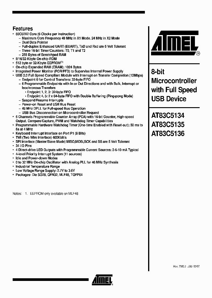 AT83EC5136XXX-PNTUL_1214168.PDF Datasheet