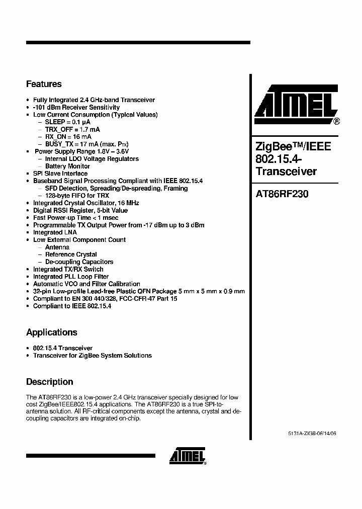 AT86RF230_1119322.PDF Datasheet