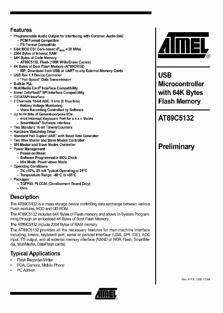 AT89C5132-ROTIL_1214219.PDF Datasheet