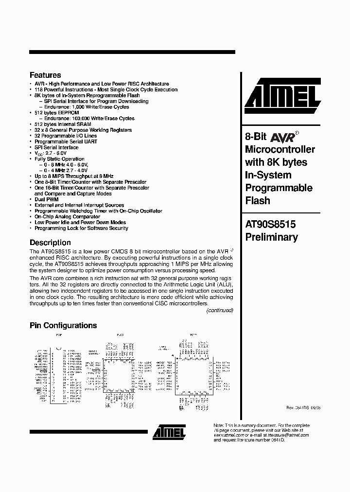 AT90C8515_1214296.PDF Datasheet