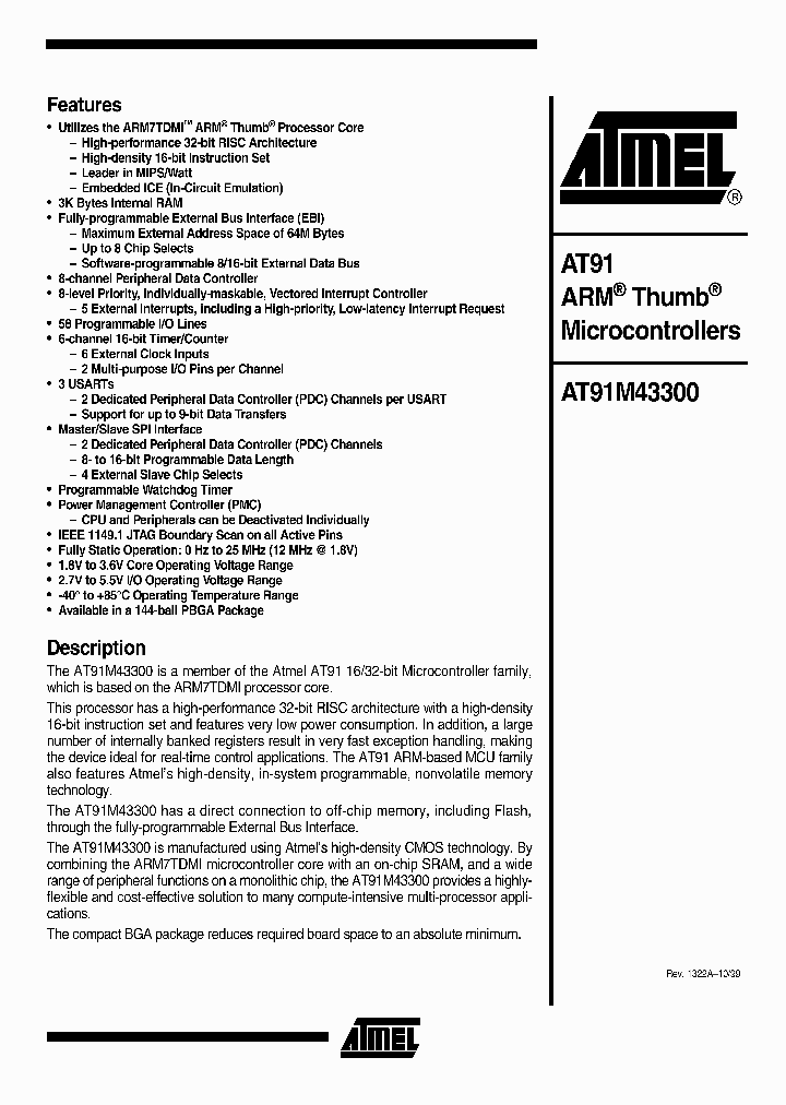 AT91M43300-25CI_1214343.PDF Datasheet