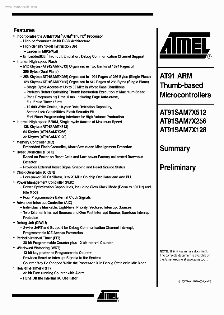 AT91SAM7X128-AU_1112480.PDF Datasheet