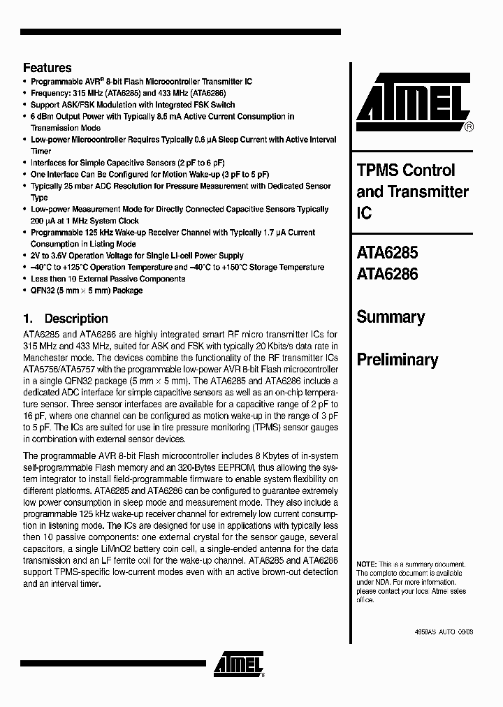 ATA6285_1099967.PDF Datasheet