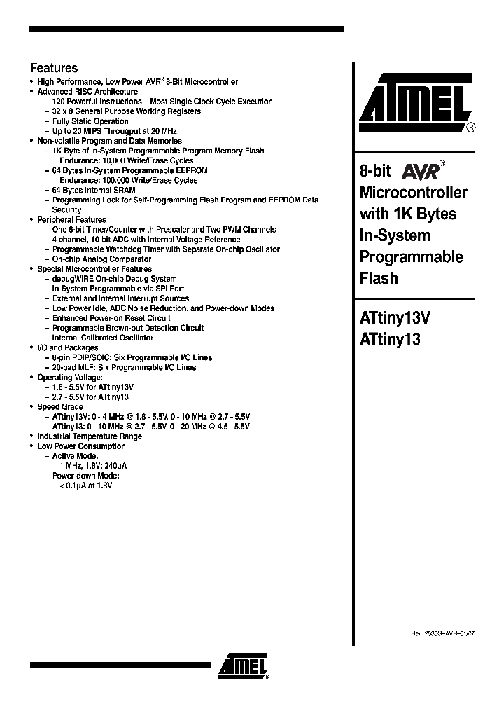 ATTINY13V0701_1121757.PDF Datasheet