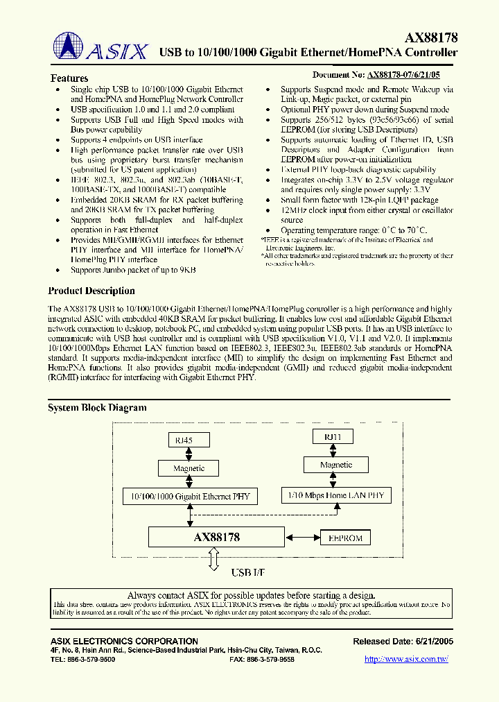 AX88178_1214963.PDF Datasheet