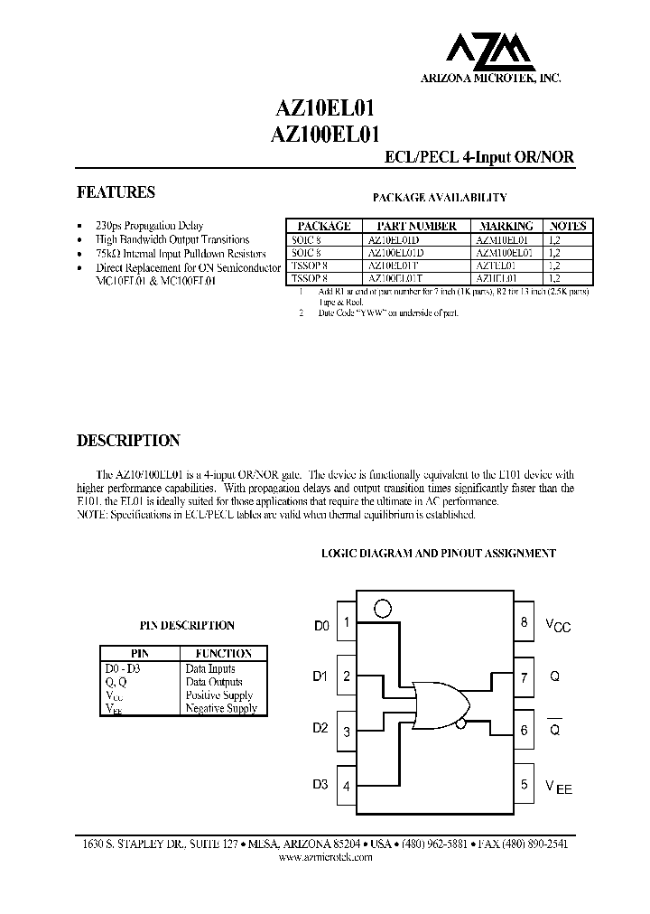 AZ100EL01_1127333.PDF Datasheet