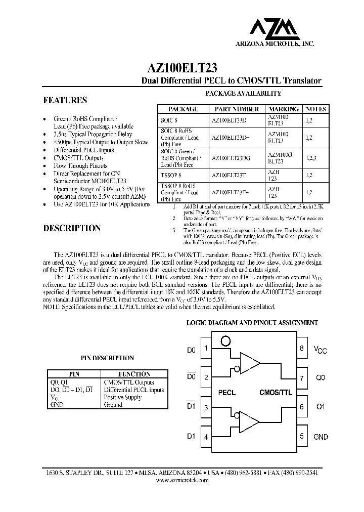 AZ100ELT23T_1215000.PDF Datasheet
