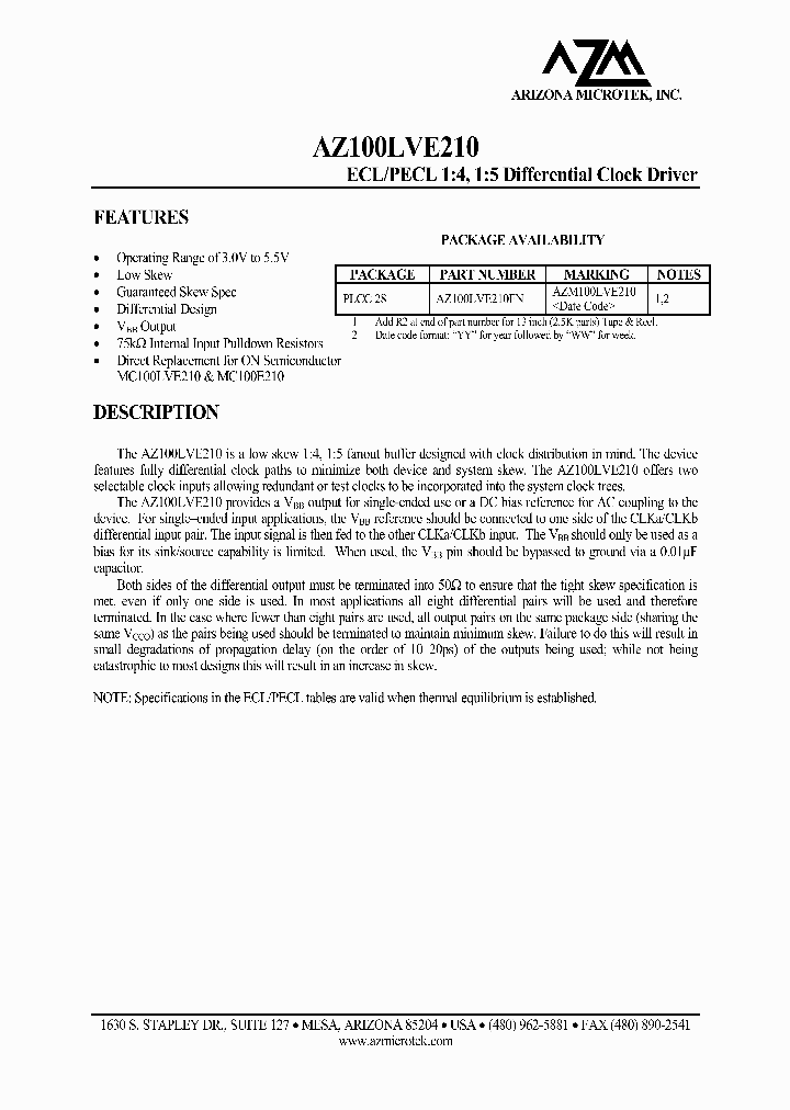 AZ100LVE210FN_1215002.PDF Datasheet