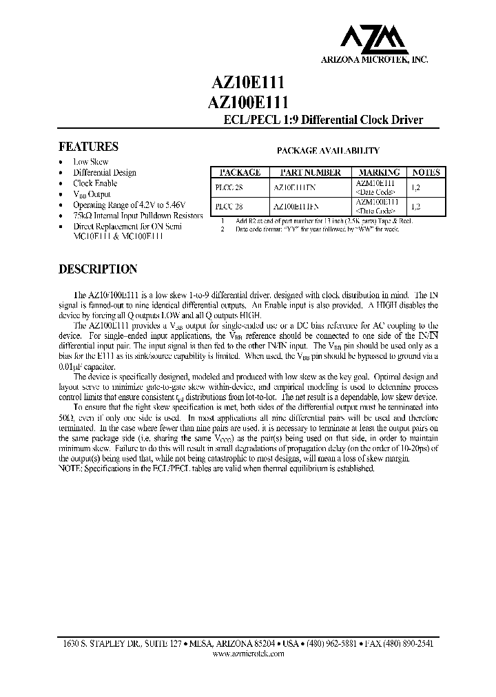 AZ10E111FN_1215016.PDF Datasheet