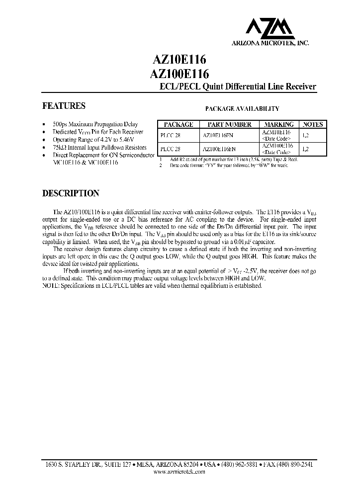 AZ10E116FN_1215017.PDF Datasheet